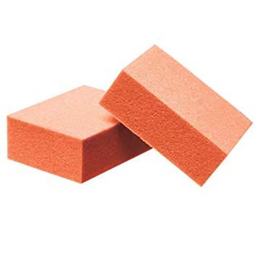 PrettyClaw | 40pc Mini Disposable Nail Buffer Blocks 80/80 White Grit Orange Buffing Sanding Nail File 2 Sided