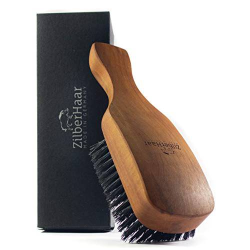ZilberHaar Major – Men’s Hair and Beard Brush – Soft Boar Bristles – Massages and Exfoliates Skin and Scalp – Ideal Men’s Grooming Accessory – Made in Germany