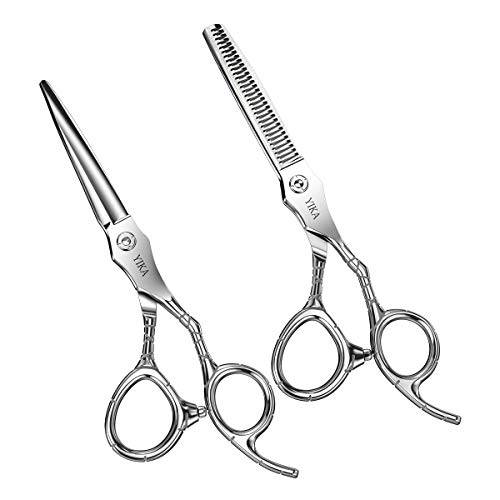 Barber Scissors, YIKA Hair Scissors - Thinning Teeth Hair Shears Set, TRULY SHARP Japanese Stainless Steel 6.7 inch