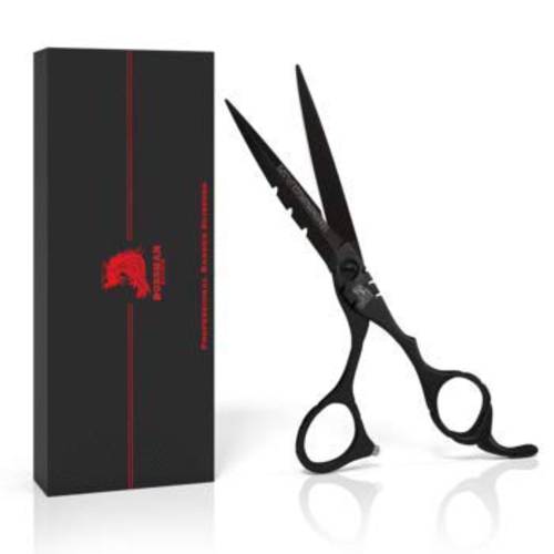 Bossman 5.5 Professional Barber Scissors for Men - Beard, Hair, Mustache Shears for Haircut, Grooming, Cutting and Trimming (Black)