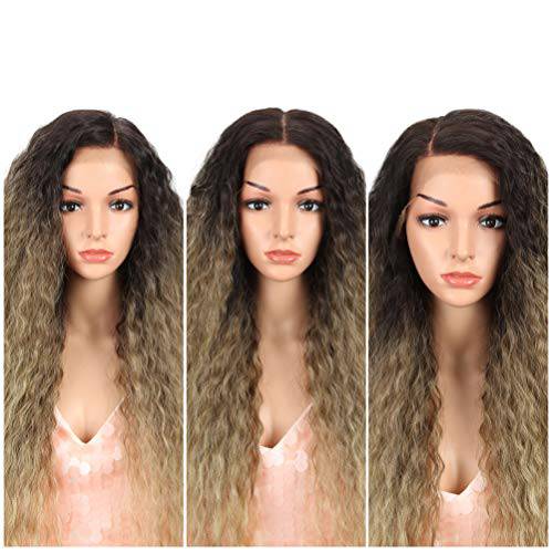 Style Icon Easy-360 Lace Wigs 29” Free Part Lace Front Wigs Synthetic Wigs Ombre Ash Blonde Lace Wig Density 130% (29, TAT4/10/16A)
