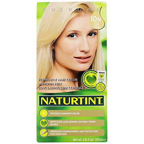Naturtint Permanent Hair Color 10N Light Dawn Blonde (Pack of 1), Ammonia Free, Vegan, Cruelty Free, up to 100% Gray Coverage, Long Lasting Results