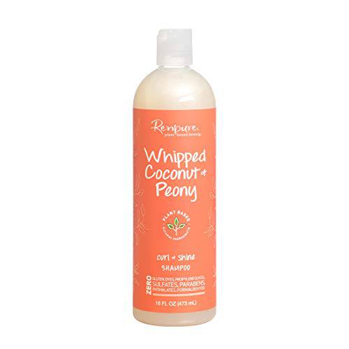 RENPURE Plant-Based Beauty Whipped Coconut & Peony Curl + Shine Shampoo, 16 Fluid Ounce