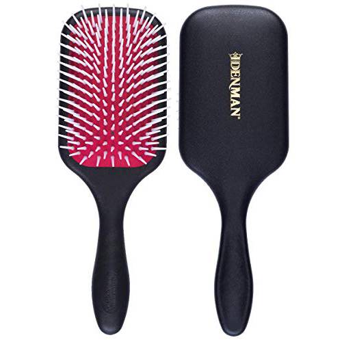 Denman Power Paddle for Fast and Comfortable Detangling and Blow Drying, D38 - Combination of D3 Styling Pins & Paddle Brush - Red & Black