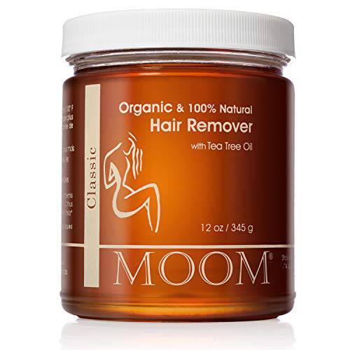 MOOM Organic Hair Remover Waxing Kit Refill with Tea Tree Oil & Lemon juice - Natural Sugar Glaze – Perfect for Bikini Leg Eyebrow & Body 12 oz 1 Pack
