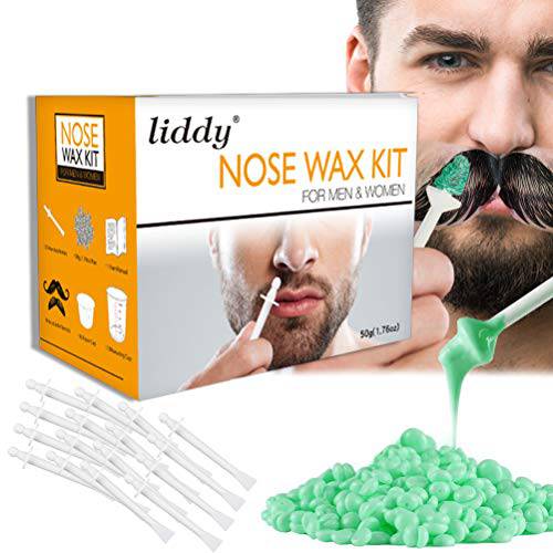 Nose Hair Removal from CoFashion, 50g Wax, Nose Waxers Nose Wax Kit for Men Ear Hair Waxing Kit with 20 Applicators(10 Times) Nose Hair Remover Waxing Kit, 10 Paper Cups, Nose Hair Wax Gift for Men