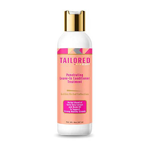 Tailored Beauty Leave in Conditioner - Cruelty-Free, Herbal Hair Conditioner For Dry, Damaged, Curly, Long, Thin Hair - Deep Moisture Penetrating Conditioner with Gotu Kola Extract & Neem Oil, 237 ml