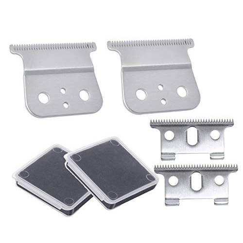 04521 T-Outliner Replacement Blade kit for Compatible with Andis Deep Tooth T-Outliner Carbon Steel Trimmer for Model GTO/GO/SL and SLS Hair/Beard Trimmers with Barber Blade Sponge(2 Set)