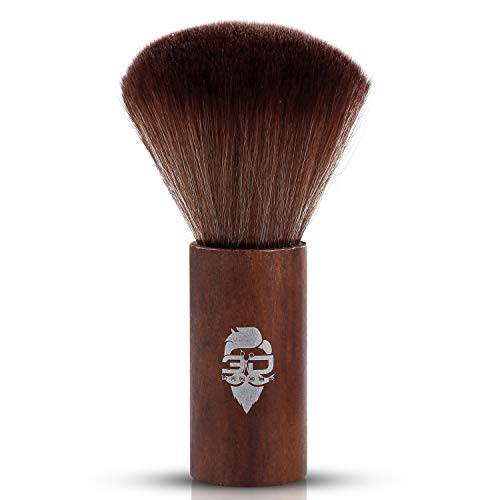 Neck Hair Duster Brush Professional Barber Brush Salon Home Barbershop Ultra Soft Gentle Bristles Natural Fiber with Wooden Handle Self Standing Large Hair Cutting Neck Duster Brush