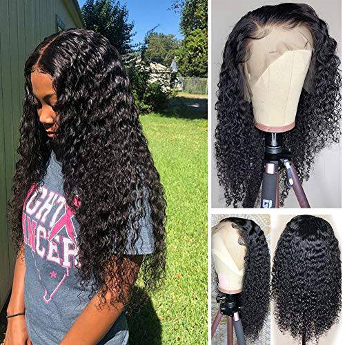 Glowingstar Water Wave Lace Front Wigs Human Hair Pre Plucked Top Silky Brazilian Human Hair Wigs for Black Women 150% Density 13x4 Lace Frontal Wigs Human Hair (14 inch)