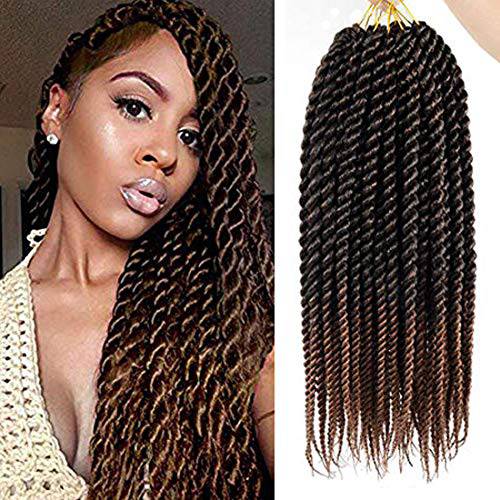 7 Pack Havana Twist Crochet Hair 18 Inch Senegalese Twist Crochet Braids Hair Synthetic Braiding Hair Extensions for Black Women (18inch, T30)