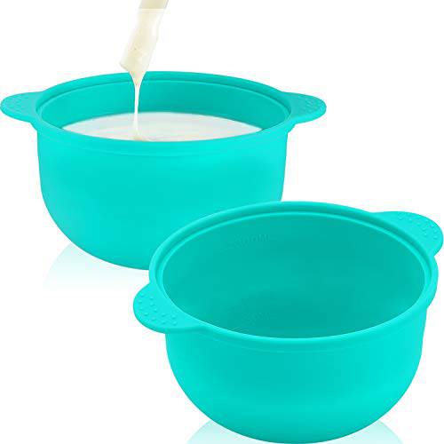 2 Pieces Wax Warmer Replacement Pot Removable Silicone Pot Hair Removal Waxing Bowl for Hair Remover Machine Home Waxing Amlessory, 500 ml,14 oz (Green)