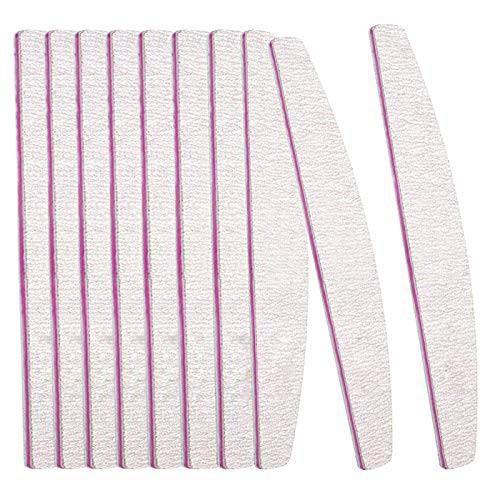 10PCS Professional Nail Files Double Sided Emery Board (100/180 Grit) Washable Nail Files, Fingernail Buffering Files Manicure Tools Kit for Home and Salon Use