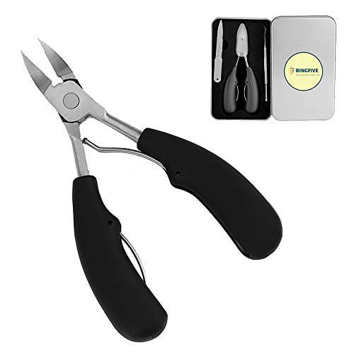 BINGFIVE Podiatrist Toenail Clippers, Professional Ingrown Thick Toe Nail Cutters for Men and Seniors. Perfect Toenails Trimmer Tools for Solve Fungi, Paronychia, and Other Nail Health Problems.