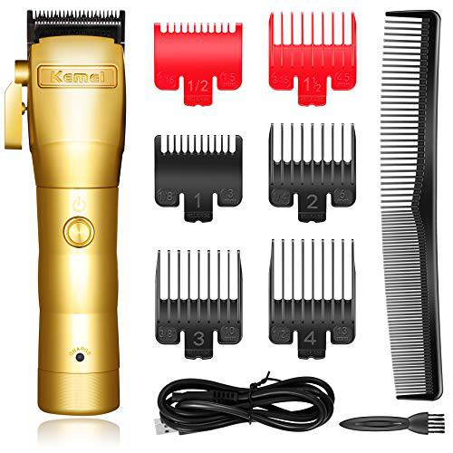 Kemei Professional Mens Hair Clippers Hair Trimmer for Men Cordless Grooming Kit Kemei 2850 for Barbers and Stylists USB Rechargeable