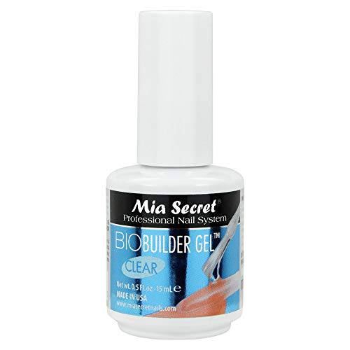 Mia Secret Clear Biobuilder Gel, 0.5 oz - Brush-on Clear Builder Gel in a Bottle For Nail Extensions and Gel Nail Polish - Soak Off Gel for Nails - UV Gel and Nail Strengthener- Builder Gel for Nails