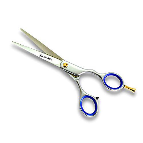 Professional Barber Scissor Hair Cutting Set - 1 Straight Edge Hair Scissor, Shears, By ShearGuru (5.5)