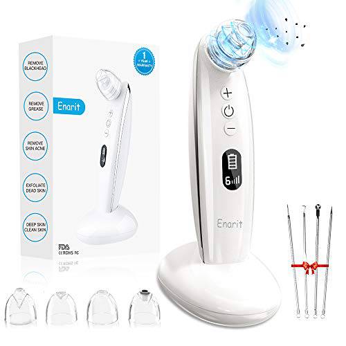 Blackhead Remover Vacuum-Electric Blackhead Extractor USB Rechargeable Acne Comedones Suction Kit with LED Display Pore Vacuum Facial Cleanser for Men/Women