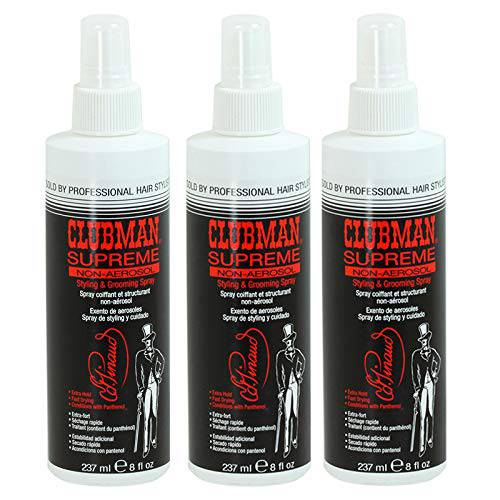 Clubman Supreme Non-Aerosol Styling & Grooming Spray 8 oz (Pack of 3)