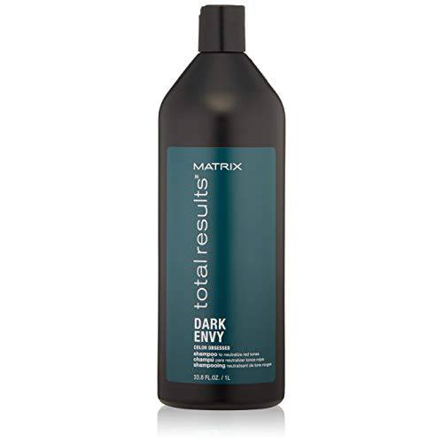 MATRIX Total Results Dark Envy Color-Depositing Green Shampoo | for Neutralizing Red Undertones in Dark Brown or Black Hair | Cool, Glossy Finish