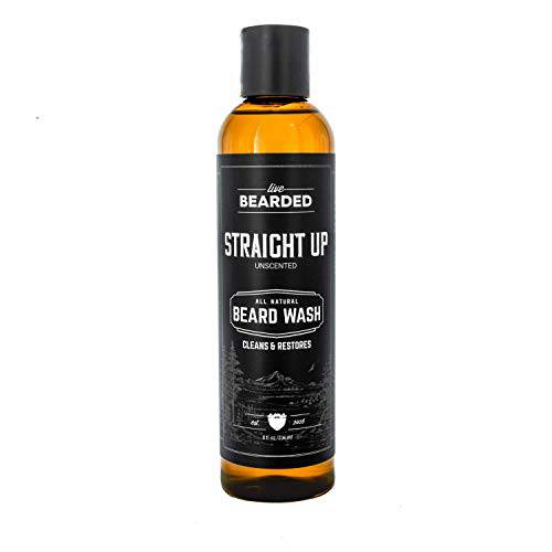 Live Bearded Beard Wash - 1880 - Beard and Face Wash - 8 fl. oz. - Water-Based Formula with All-Natural Ingredients for a Gentle, Deep Cleanse - Made in the USA