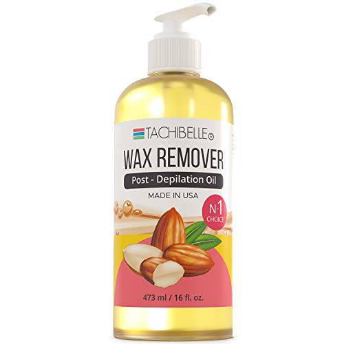 Tachibelle Wax Remover Post-Depilation Oil Enriched with Almond Oil Wax Off Remove After Wax Residue Remove Oil for SKIN MADE IN USA 16 OZ (Wax Remover Oil 16 oz)