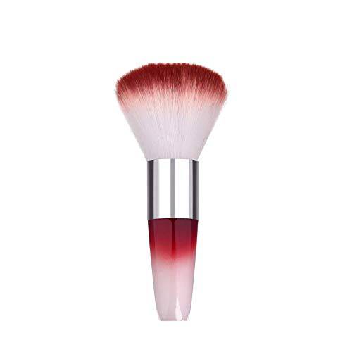 RUITASA Soft Nail Art Dust Remover Powder Brush Cleaner For Acrylic & UV Nail Gel (red)