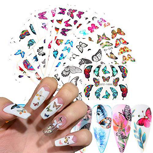 18 Sheets Dragon Nail Art Stickers Decals,Pattern self-Adhesive Nail Stickers with Patterns Like Snake,Flame, ,for DIY Acrylic Nail Art