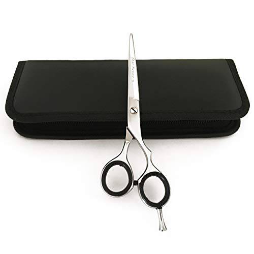 Hair Cutting Scissors Shears Salon Scissors 6.0 Sharp Steel Barber Haircut Scissors with Case for Men & Women - Offset Design 6 inch