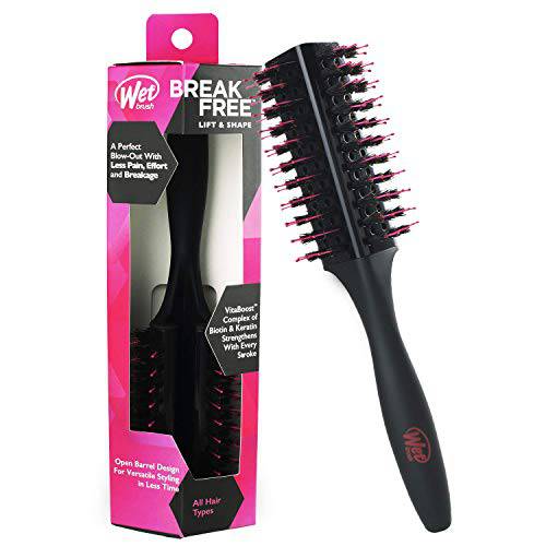 Wet Brush Lift & Shape Round Brush - for All Hair Types - A Perfect Blow Out with Less Pain, Effort and Breakage - Open Barrel Design For Versatile Styling In Less Time