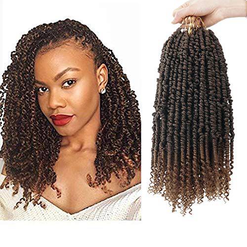 6 Packs Bomb Twist Crochet Hair Pre looped 14inch Synthetic Kinky Curly Spring Twist Hair Pre-twisted Crochet Braids Passion Twist Mini Twist Hair for Women Hair Extensions By Beyond Beauty (T1B/27) …