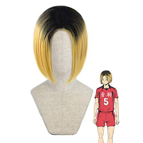 Juziviee Blonde Wigs for Costume Ombre Short Blonde Hair Wig Anime Cute Synthetic Wigs for Party AD019M