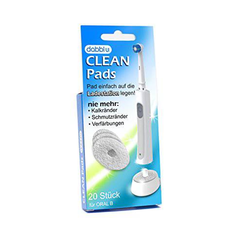 Clean Pads for electric toothbrush, clean charging station dabblu, 20 pieces (compatible with Oral B)