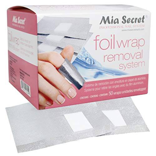 Mia Secret Professional Foil Wrap Removal System, Nail Art Aluminum Foils Wraps to Soak Off Acrylic Nails Polish and for UV or LED Gels Removal - Pack of 50