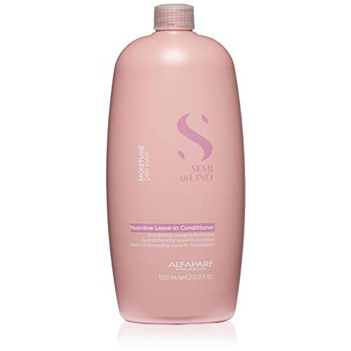 Alfaparf Milano Semi Di Lino Moisture Nutritive Leave-in Sulfate Free Conditioner for Dry Hair - Professional Salon Quality - SLS, Paraben and Paraffin Free - Safe on Color Treated Hair