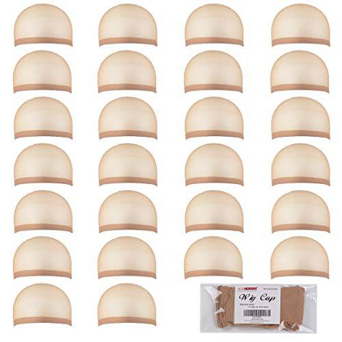30 Pieces Wig Caps, Wig Caps for Women Lace Front Wig Stocking Caps for Wigs Nude Wig Cap…… (skin-color-30pcs)