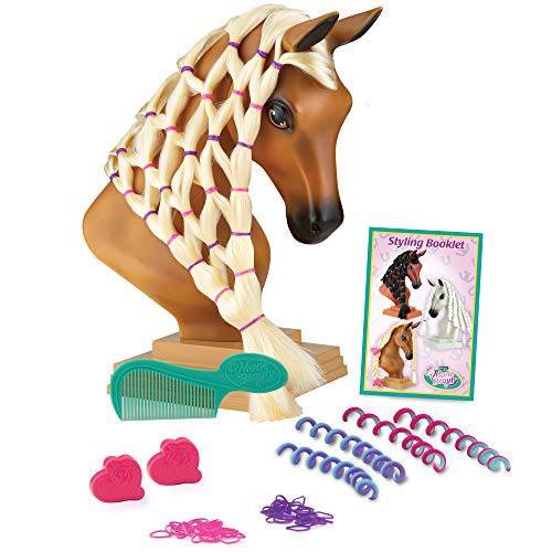 Breyer Horses Mane Beauty Horse Styling Head | SUNSET | Blonde Extra-Long Silky No Tangle Mane | 10 x 4.25 x 4.25 | Styling Book, Brush, Hair Coils, Hair Clips, Elastics | Horse Toy | Model 7402