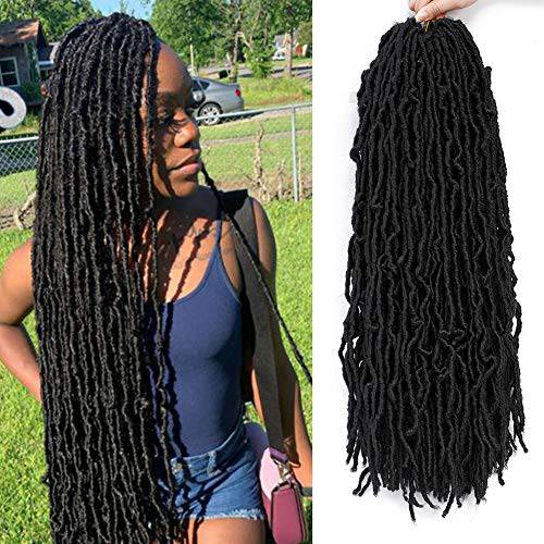 Nu Locs Crochet Hair 24Inch Soft Faux Locs Crochet Hair Pre Looped 6Pcs/Lot Premium African Roots Fiber Synthetic Hair Extension (24 Inch 6Bundles, 613)