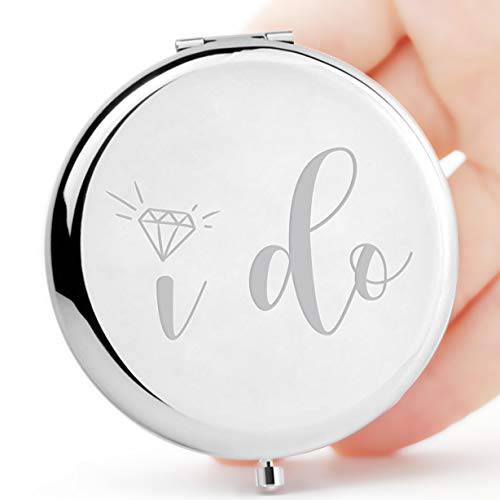 Engagement Gifts for Her,Bridal Shower Gifts-I Do-Bride Gifts,Makeup Mirror Silver-Bride to Be Gift Wedding Vows