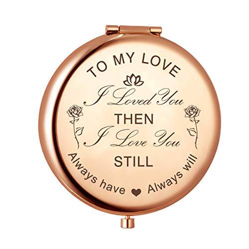 sedmart Wife Gifts from Husband,to My Love Engraved Compact Makeup Mirror,Christmas Birthday for Women,Wife Birthday Gifts