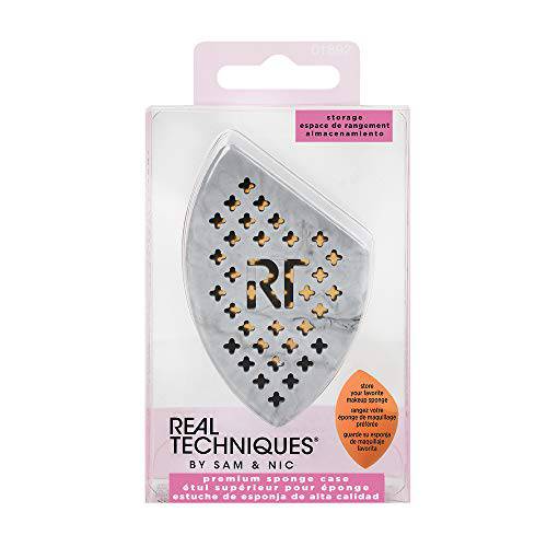 Real Techniques Premium Sponge Case, Protects Beauty Sponges, Easy To Store, Travel Sized & Durable, Perfect For Makeup Blending Sponges On-The-Go, Vegan & Cruelty-Free, 1 Count