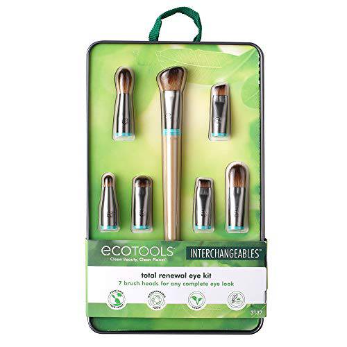 Ecotools Eye Kit Interchangeables Makeup Brush Set with Case, Includes 7 Brushes