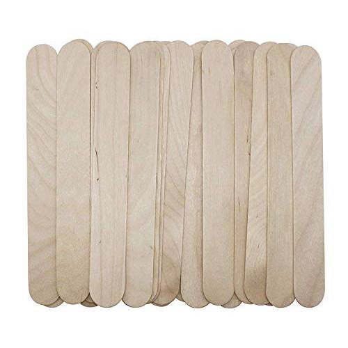 Bzbuy 100 Pieces Large Wax Sticks, Wood Waxing Craft Sticks Spatulas Applicators for Hair Removal Eyebrow and Body