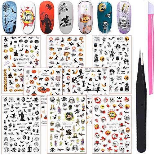 KINGMAS 50 Sheets Nail Art Stickers, DIY Nail Decals Butterfly, Flowers, Feathers etc Colorful Watermark Transfer Nail Stickers for Nails Design Manicure Tips Decor (Classic (Water Transfer))
