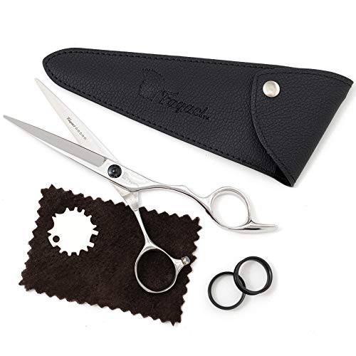 Thinning Shears 6 Inch with Extremely Sharp Blades, Professional Hair Thinning Scissors, Durable, Smooth Motion & Fine Cut, Thinning Scissors with Sheath, Cleaning Leather, Key&Rings