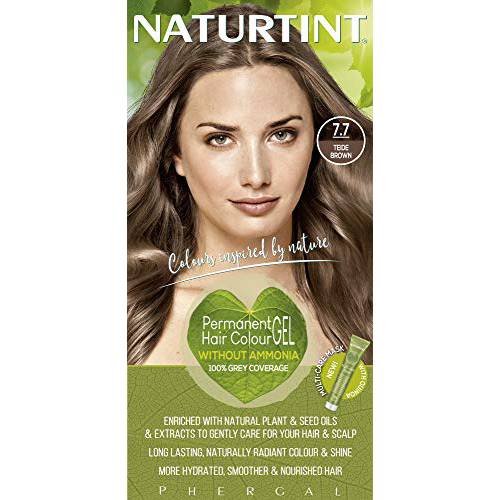 Naturtint Permanent Hair Color 7.7 Chocolate Caramel (Pack of 1), Ammonia Free, Vegan, Cruelty Free, up to 100% Gray Coverage, Long Lasting Results, 5.6 Fl Oz