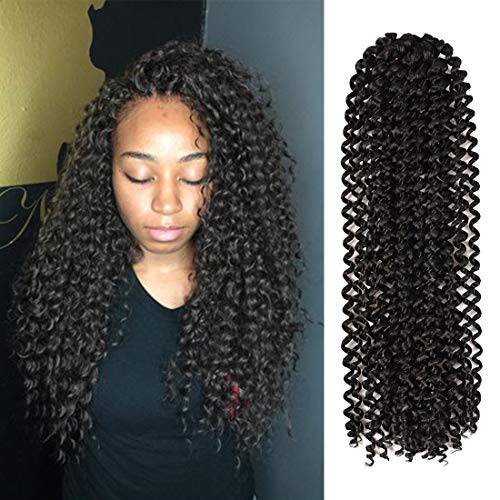 6 Packs Passion Twist Hair 18 Inch Water Wave Synthetic Braids Crochet Braids Hair Synthetic Fiber Natural Hair Extension (18 inch, Black 6 Packs Water Wave)