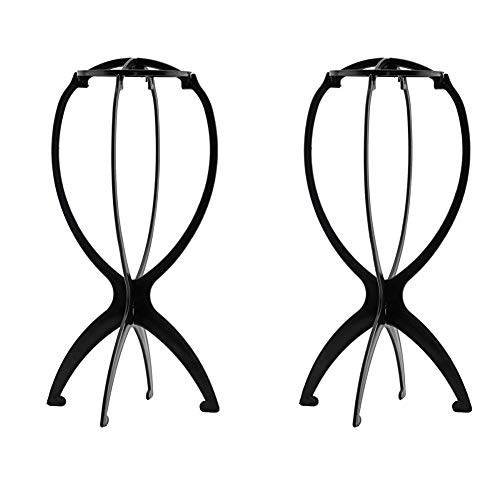 Ruiwen hair 2PCS Wig Stand Portable Wig Stand Collapsible Wig Holder Durable Wig Display 13.8 Inch Tool Travel Wig Stand for All Wigs