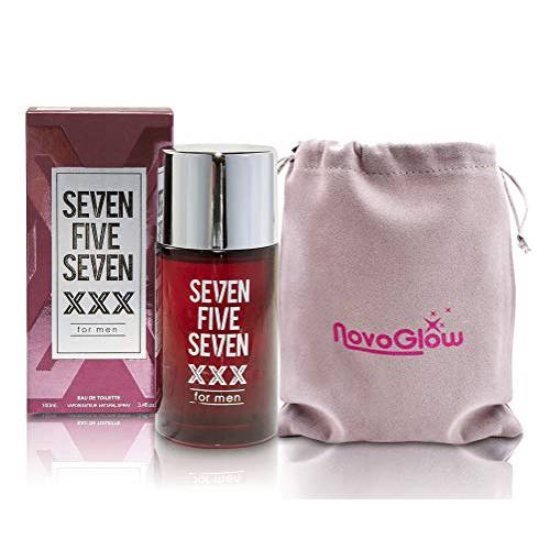 Seven Five Seven XXX - Eau De Toilette Spray Perfume, Fragrance For Men- Daywear, Casual Daily Cologne Set with Deluxe Suede Pouch- 3.4 Oz Bottle- Ideal EDT Beauty Gift for Birthday, Anniversary