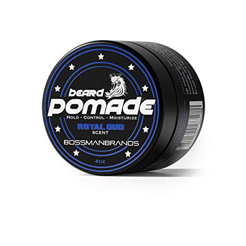 Bossman Hair & Beard Pomade - Moisturizing with Longer Hold and Control - Men’s Hair, Beard and Moustache Styling Product - Made in USA (Royal Oud Scent)